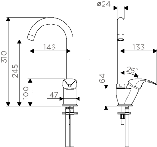 Смеситель для кухни Omoikiri Umi-SA